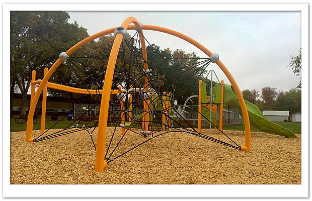 Engineered Wood Fibar Accessible Playground Safety Surfacing.