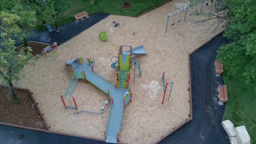 Overhead image of playground at Pacific Junction Park