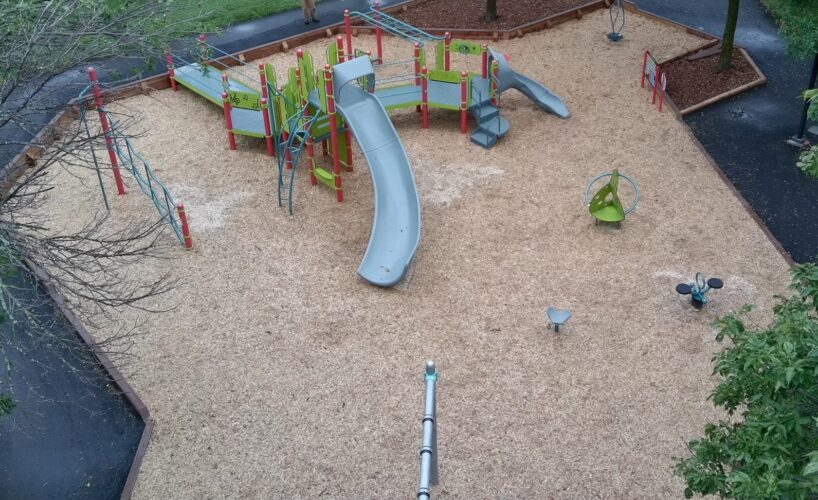Overhead view of playground at Pacific Junction Park