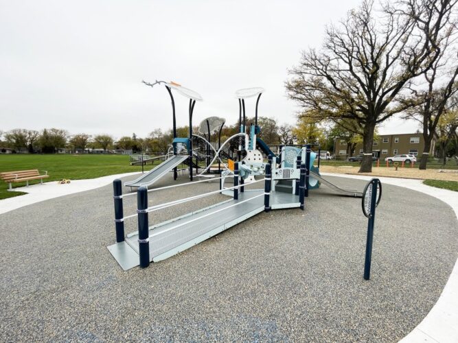 Corydon Community Centre Playground with ramp to playground
