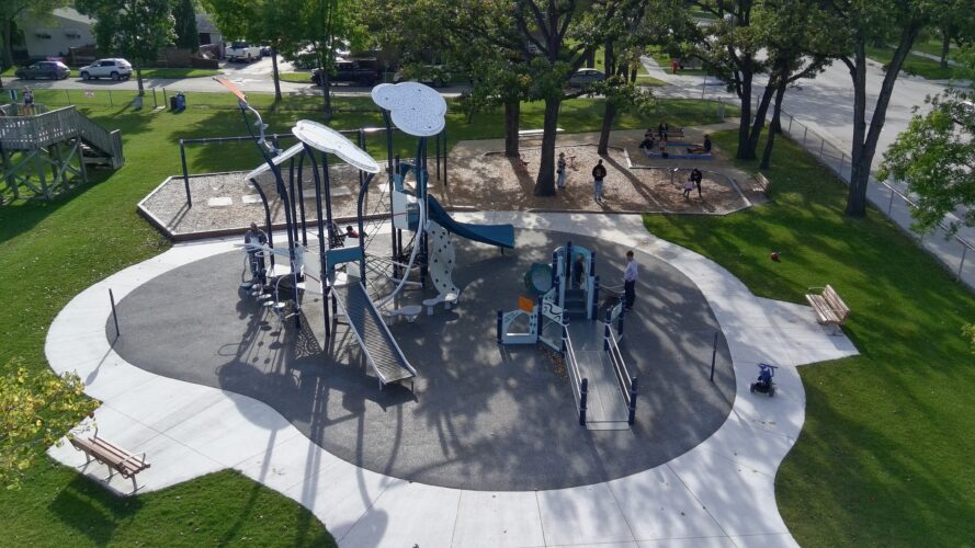 Drone view of Corydon Community Centre Playground