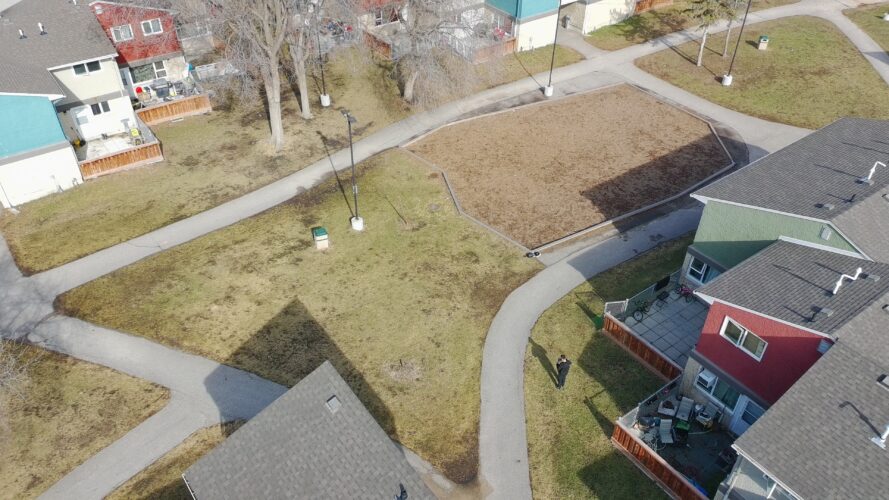 Before pictures of the playground site at the Manitoba Housing Complex