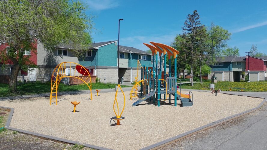 PlayBooster playground equipment at the Manitoba Housing Complex.