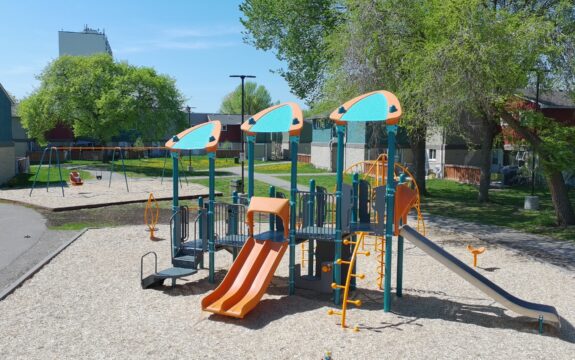 PlayBooster playground equipment at the Manitoba Housing Complex.
