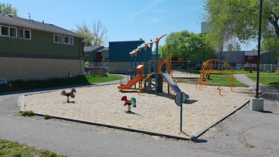 PlayBooster playground equipment at the Manitoba Housing Complex.