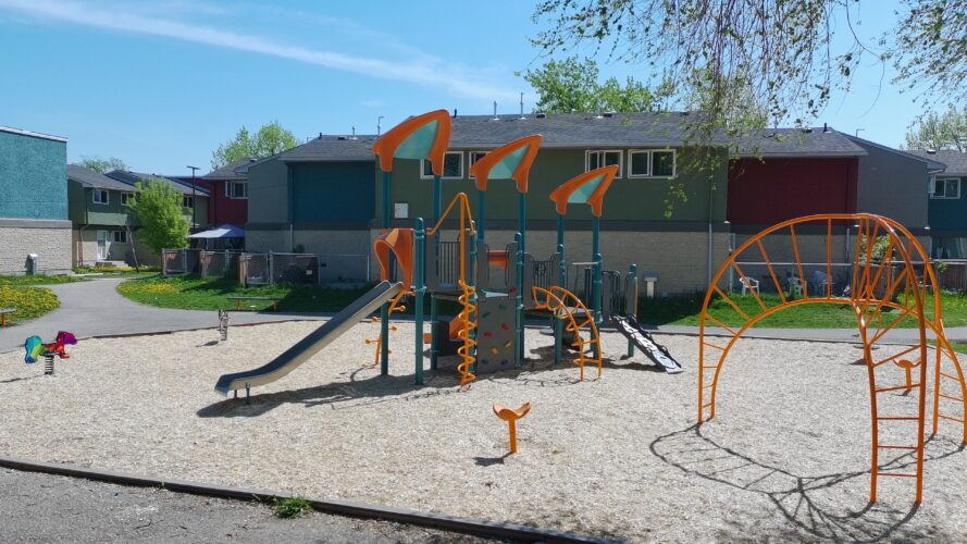 PlayBooster playground equipment at the Manitoba Housing Complex.